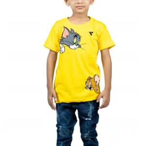 Kids Yellow Printed T-Shirt