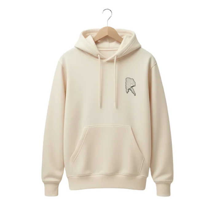 Cream Topographic Contour Hoodie