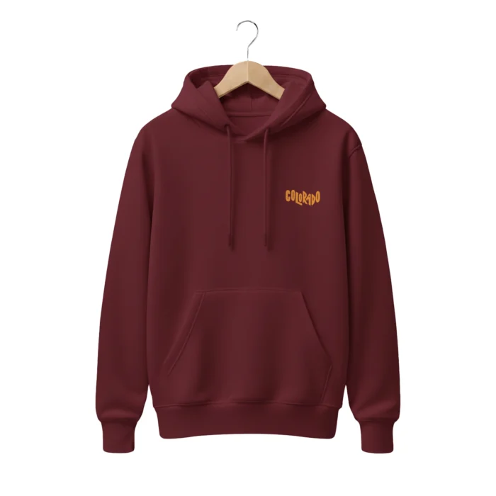 Maroon Vintage Colorado Poster Hoodie