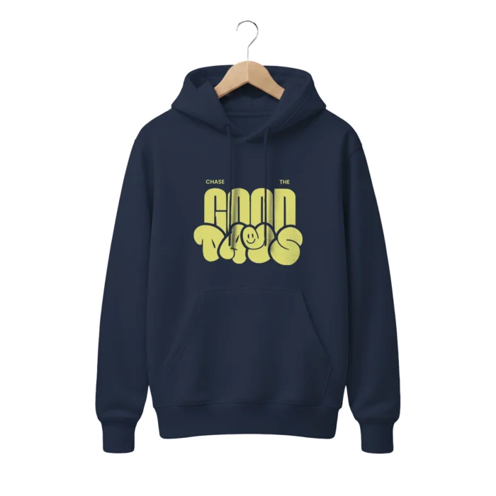 Navy Good Vibes Retro Hoodie